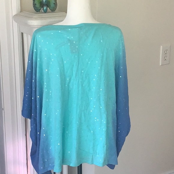 Chico sequin blue Paula nks body poncho coll multi - Picture 3 of 11